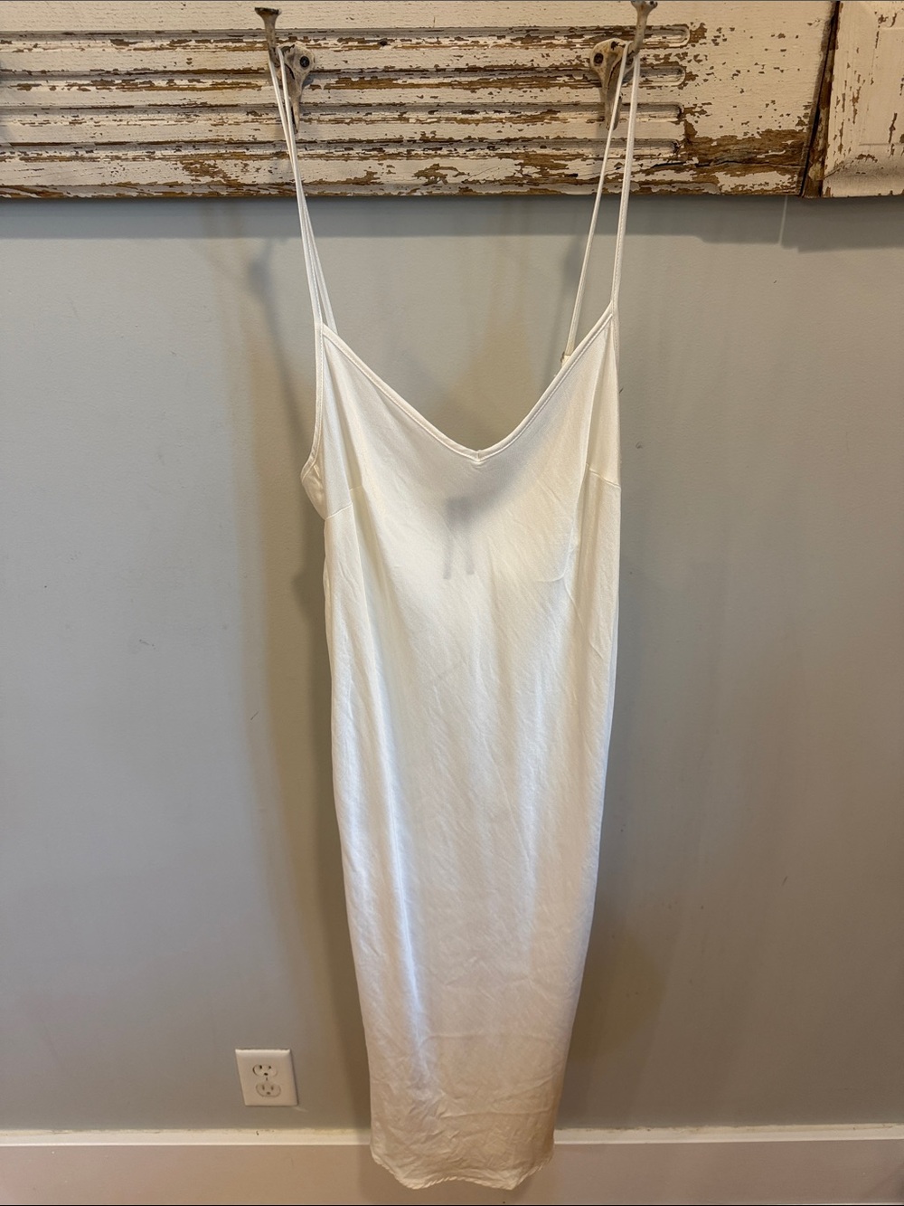 Anthropologie White Slip Dress Size Medium P